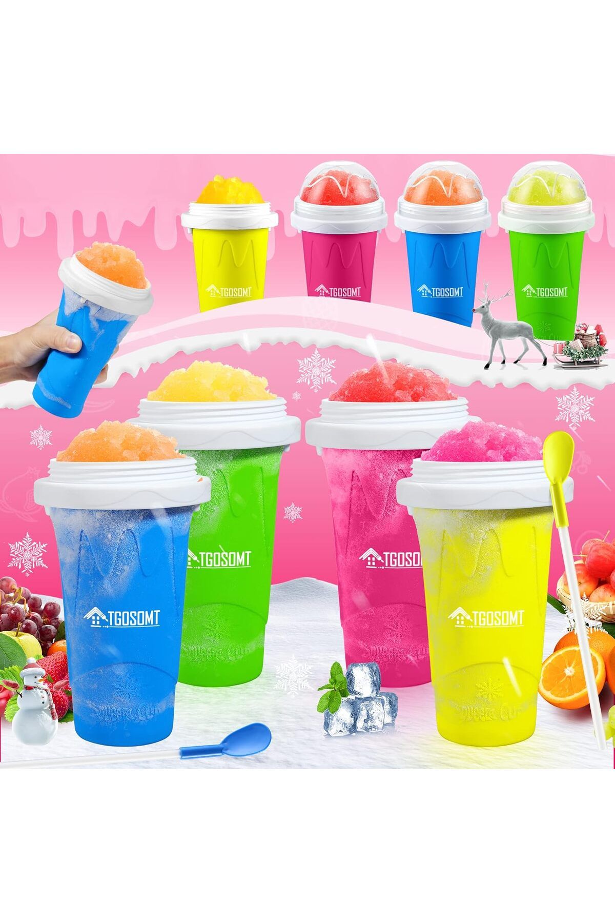 AWH-Slushy Cup Frozen Magic Slushie Maker – Fun Squeeze Gadget for All Ages Assorted Colors 5