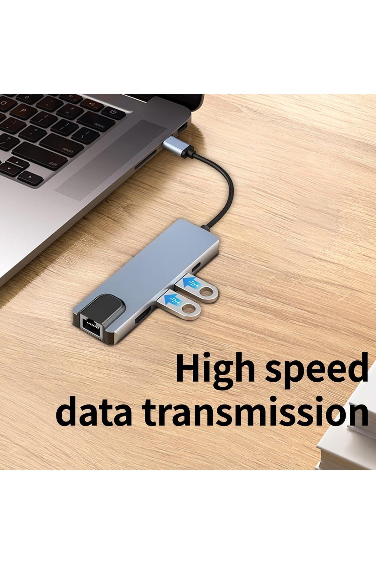 COOYA-محطة إرساء USB C 5 في 1، محول متعدد المنافذ مع HDMI 4K، توصيل طاقة PD 100 وات، 2 USB، إيثرنت 7
