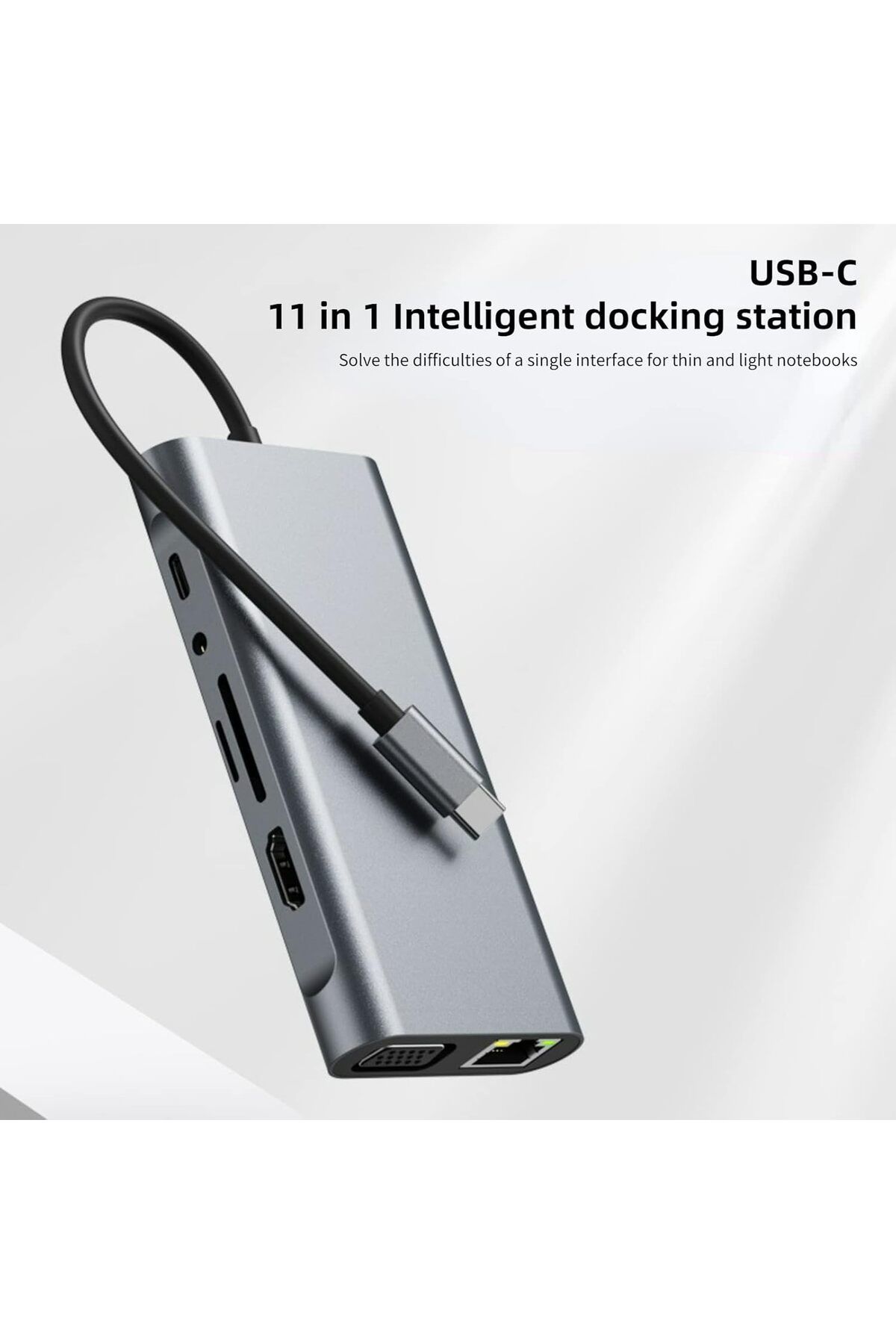 COOYA-محطة إرساء موزع USB C 11 في 1، شاشة ثلاثية HDMI+VGA، Rj45 USB3.0 و2.0 SD TF Reader Gigabit 3