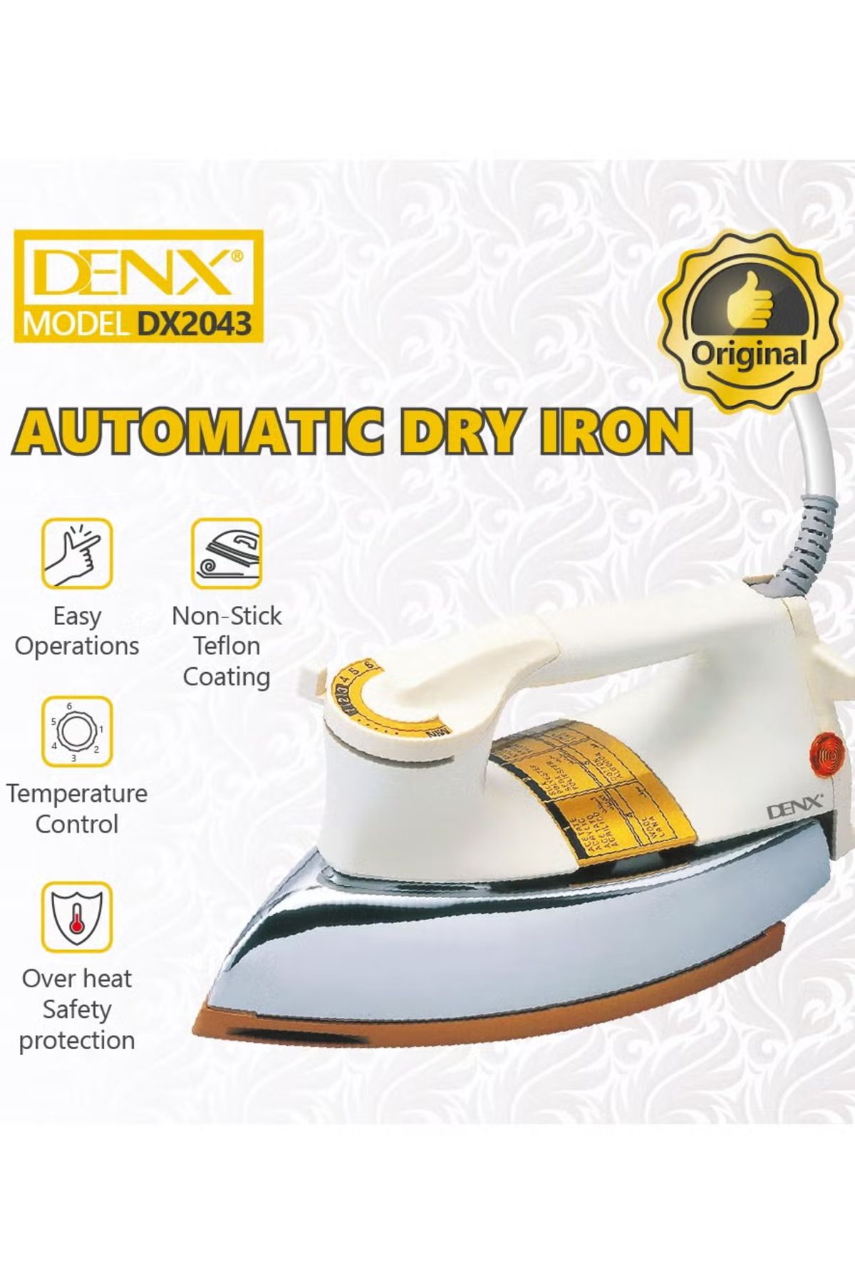 Denx-An Automatic Iron With An Advanced Safety System And Various Temperature Settings For Ironing Dx2043 3