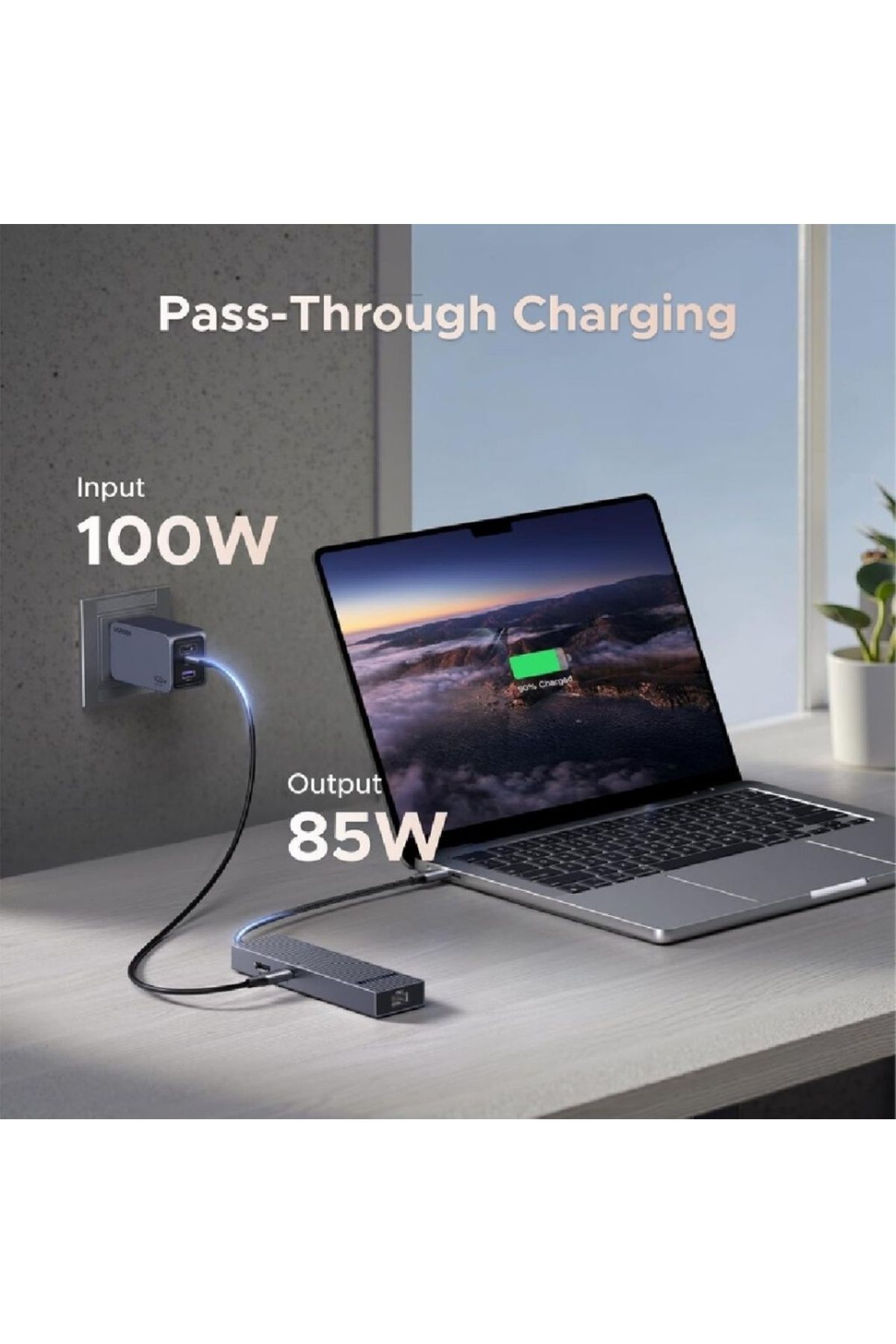 COOYA-Pro 1061 6 in 1 USB C Hub Gigabit Ethernet Adapter with 4K 60Hz HDMI, 100W PD Charging 5