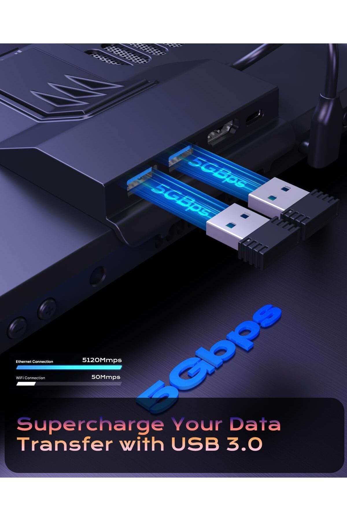 COOYA-Docking Station for Steam Deck, 4-in-1 Portable 4K 60Hz Stand Design, 2 USB-A3.0, PD-in 100W Max 6