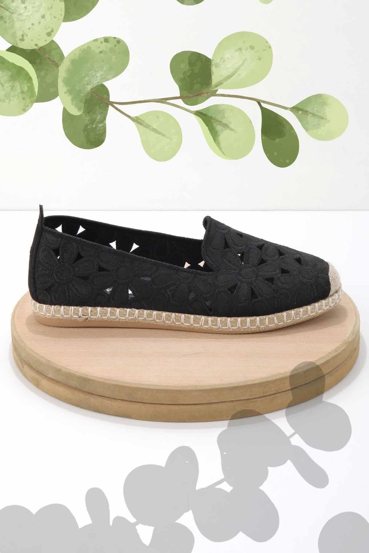 Bambi-Damen-Espadrille K aus schwarzem Wildleder 01117092302 2