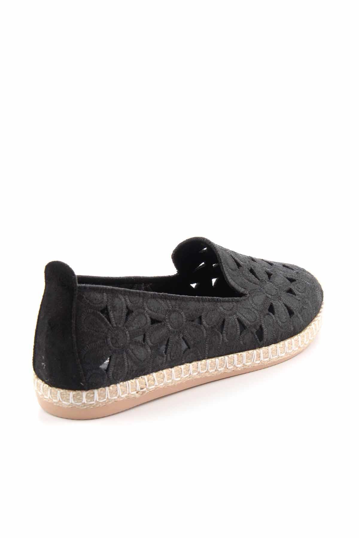 Bambi-Damen-Espadrille K aus schwarzem Wildleder 01117092302 4