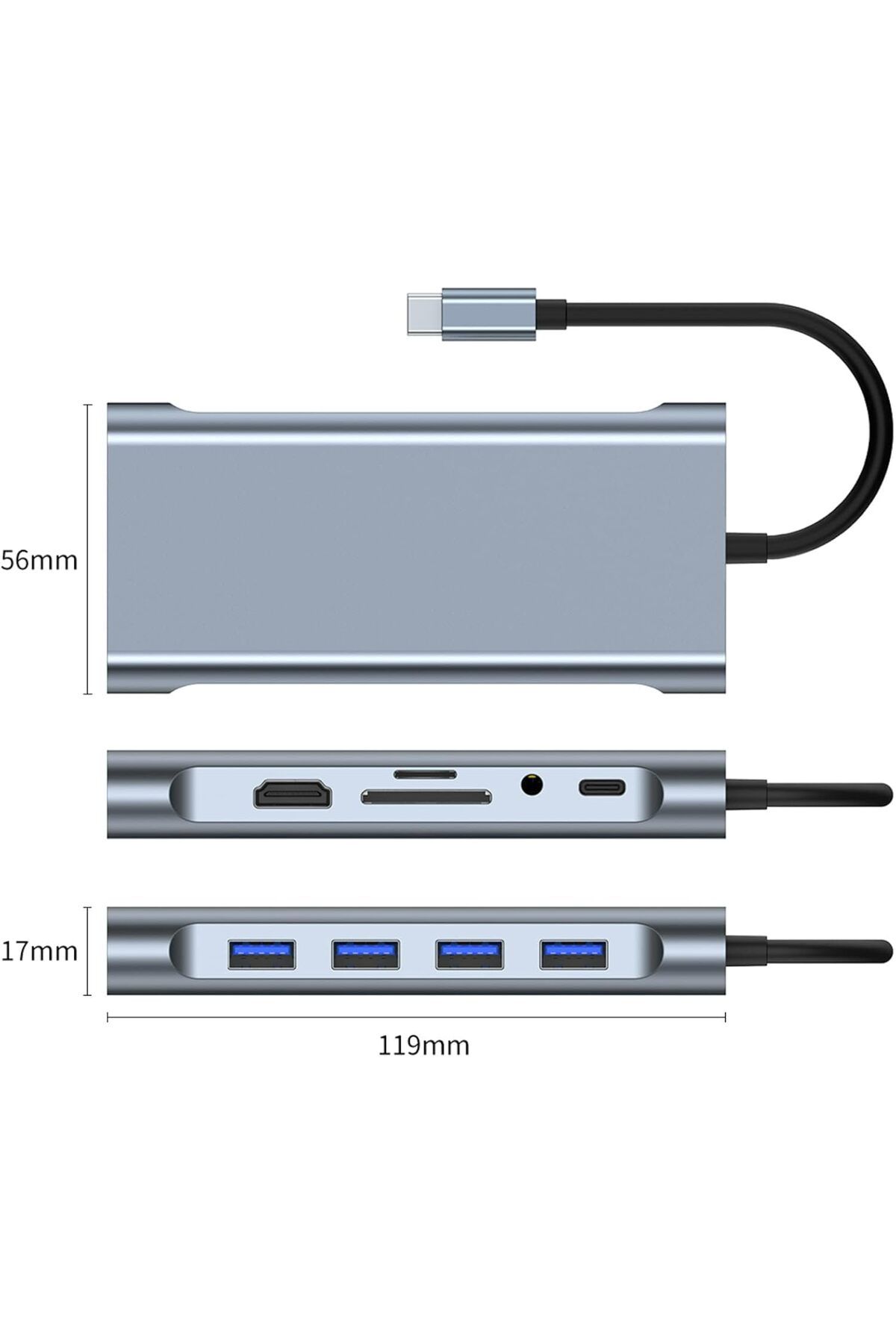 COOYA-محطة إرساء موزع USB C 11 في 1، شاشة ثلاثية HDMI+VGA، Rj45 USB3.0 و2.0 SD TF Reader Gigabit 4