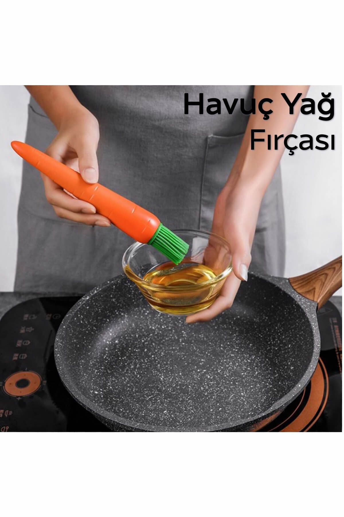 ARVALE Depolu Havuç Model Hazneli Silikon Fırça | Yüksek Isıya Dayanıklı