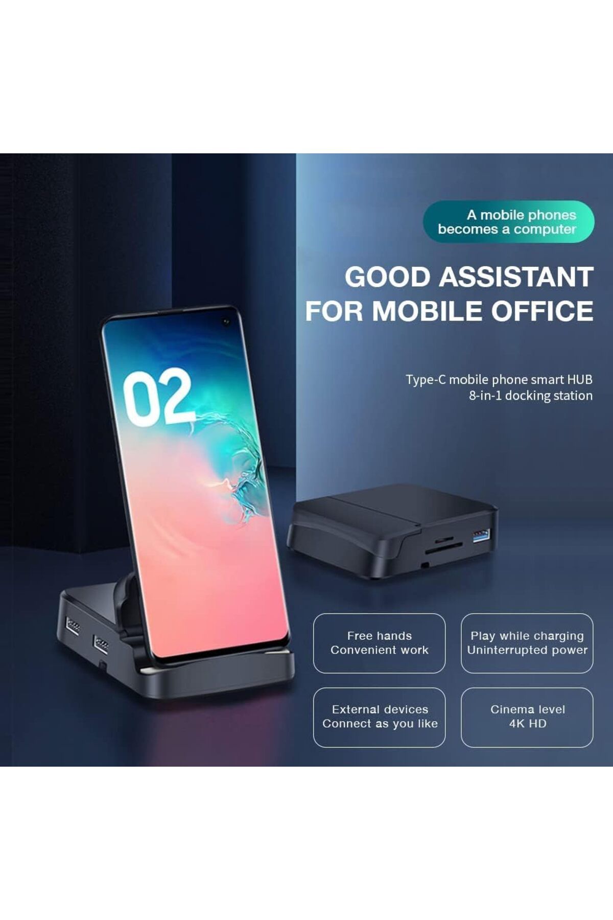 COOYA-4K HDMI Dock Station, USB C Smartphone to HDMI Docking Station 6