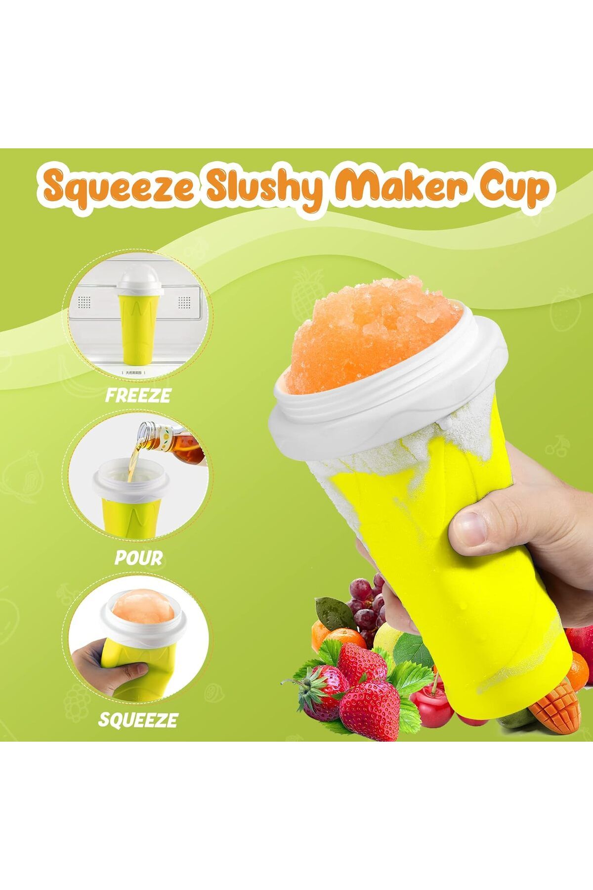 AWH-Slushy Cup Frozen Magic Slushie Maker Fun Squeeze Gadget for All Ages Assorted Colors 3