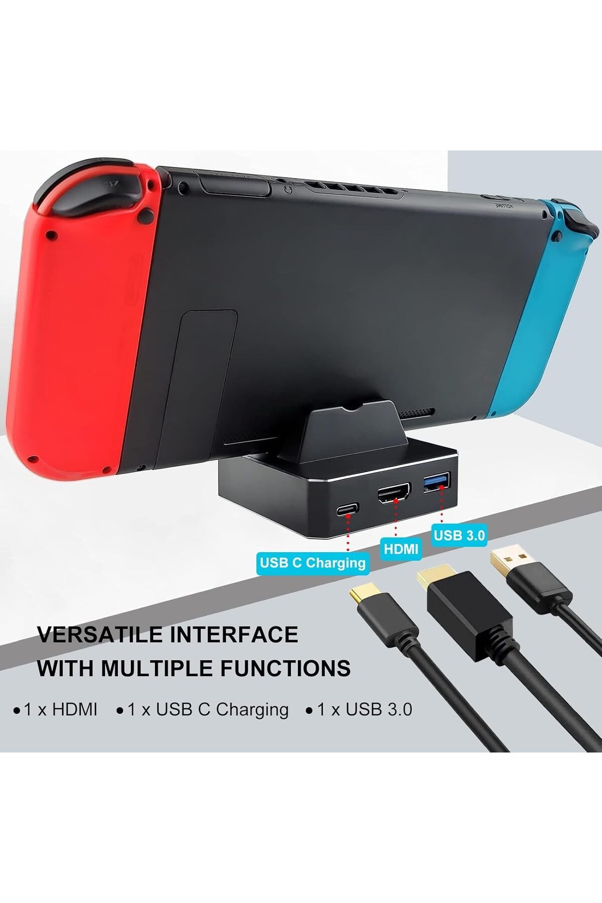 COOYA-Dock Station for Switch OLED Model,4k/1080p HDMI Adapter and USB 3.0 Port, USB C Charging Dock 3