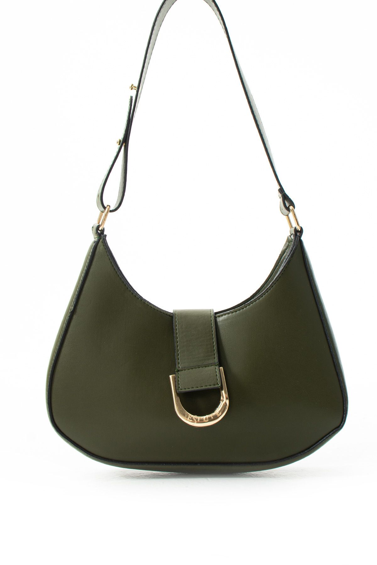 Güllü Shoes-Green Matte Vegan Leather Women's Buckle Handle Shoulder Bag |   Daily Stylish Faux Leather Zippered New Season 5
