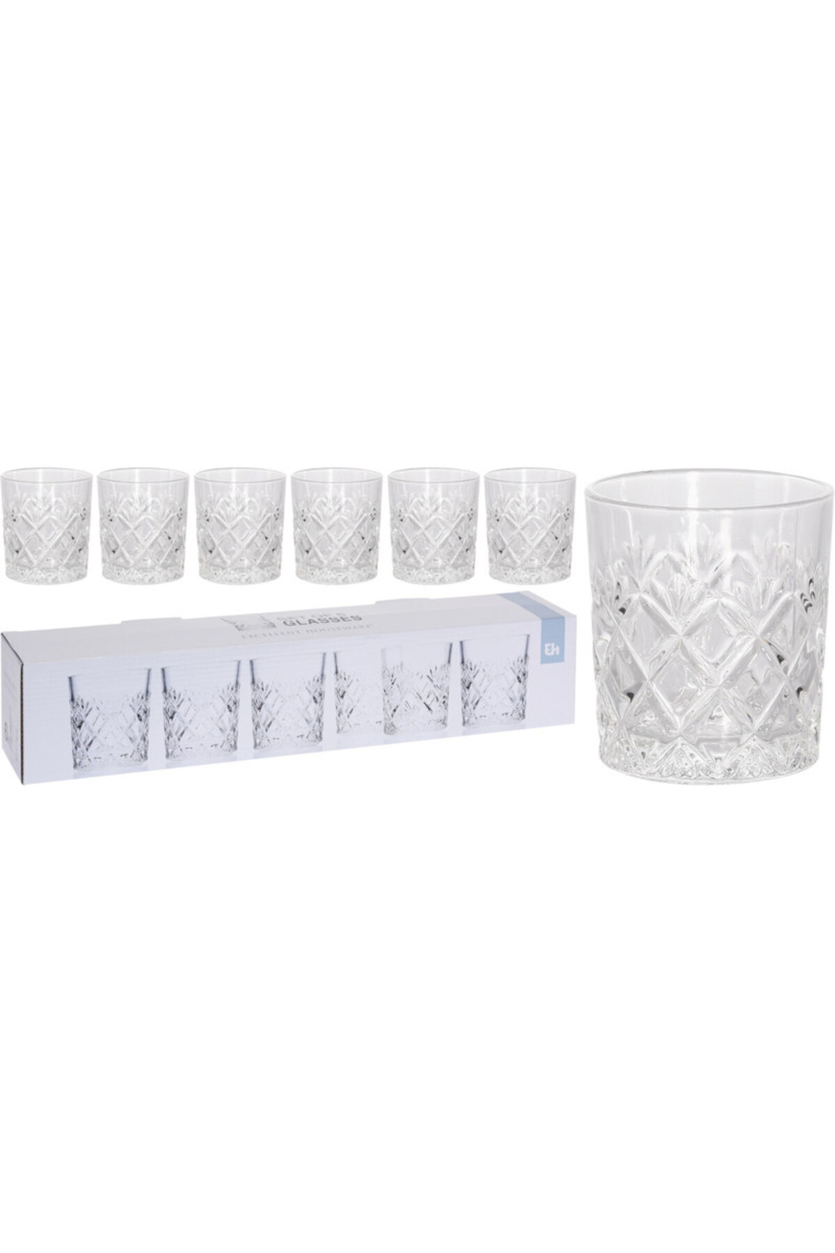 Excellent Houseware-EXCELENT ground whiskey glasses set of 6 2