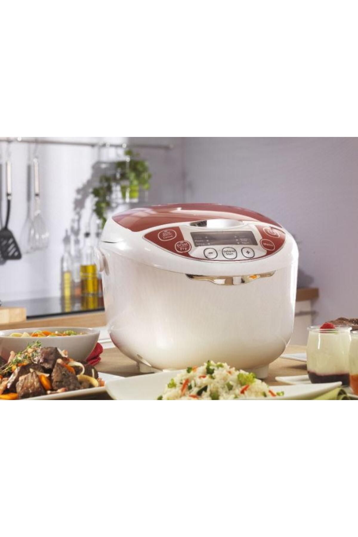 TEFAL-Multicooker Tefal Fuzzy Logic RK705, 600 W, 10 programe, 5 L (Alb/Rosu) 4