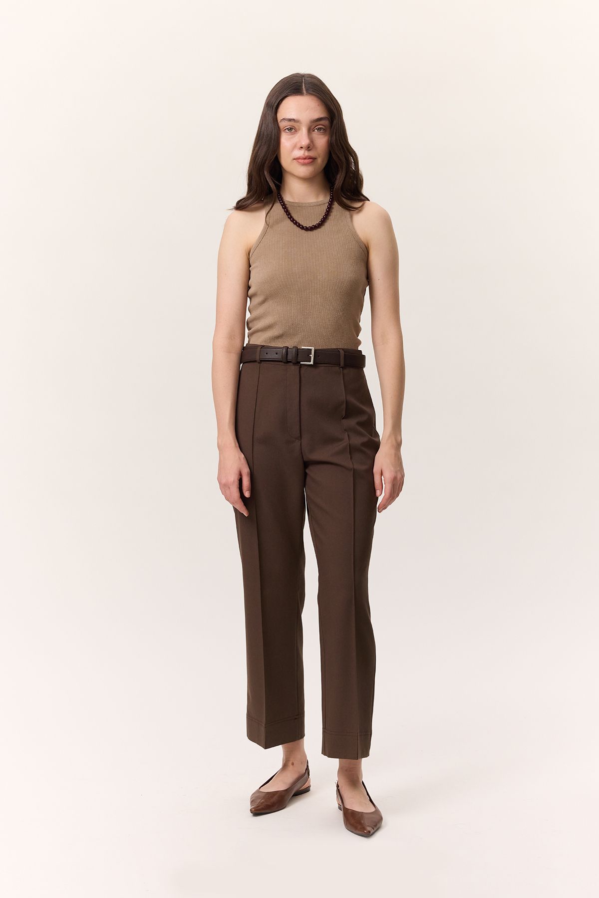 Manuka-Brown Straight Cut Trousers 4