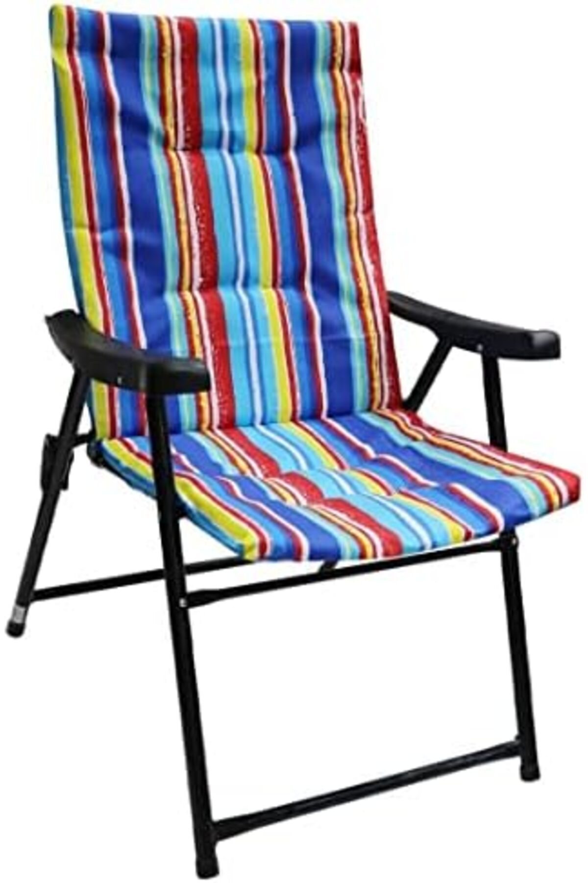 كرسي تخييم خارجي قابل للطي بتصميم مخطط على الطراز التراثي