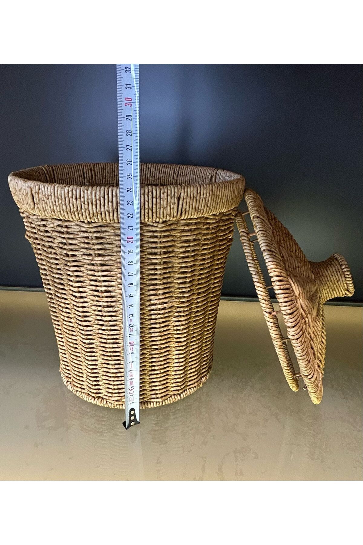 Bayev-2 Size Wicker Wicker Lid Potato and Onion Set Presentation Crisper Weave Laundry and Décor 5