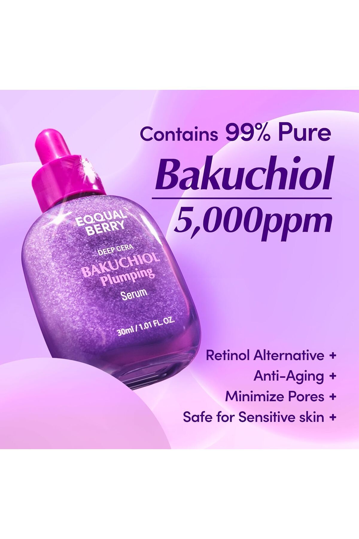 EQQUALBERRY-Bakuchiol Plumping Serum – Pore And Wrinkle Minimizer With Bakuchiol | Retinol Alterna 3