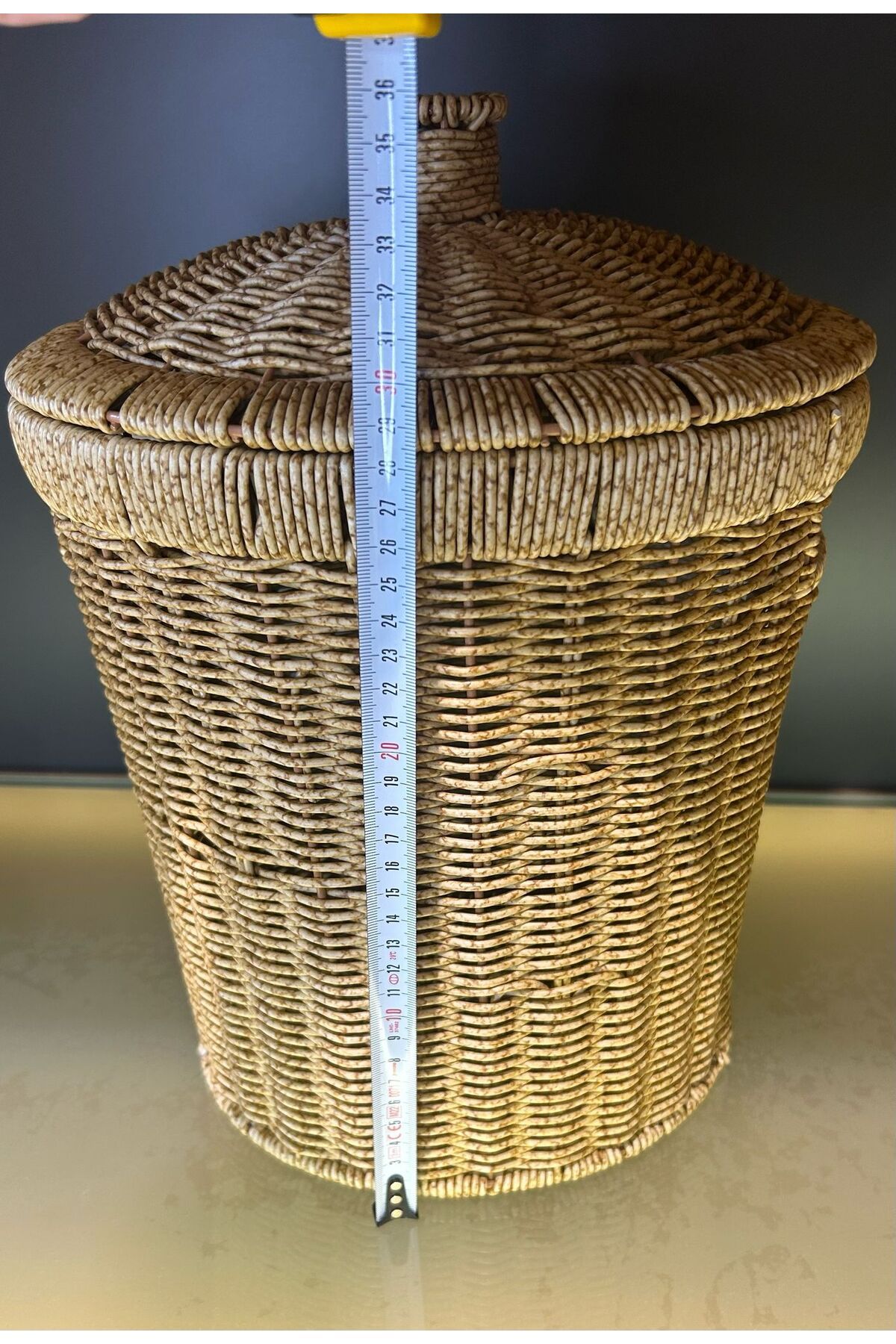 Bayev-2 Size Wicker Wicker Lid Potato and Onion Set Presentation Crisper Weave Laundry and Décor 4