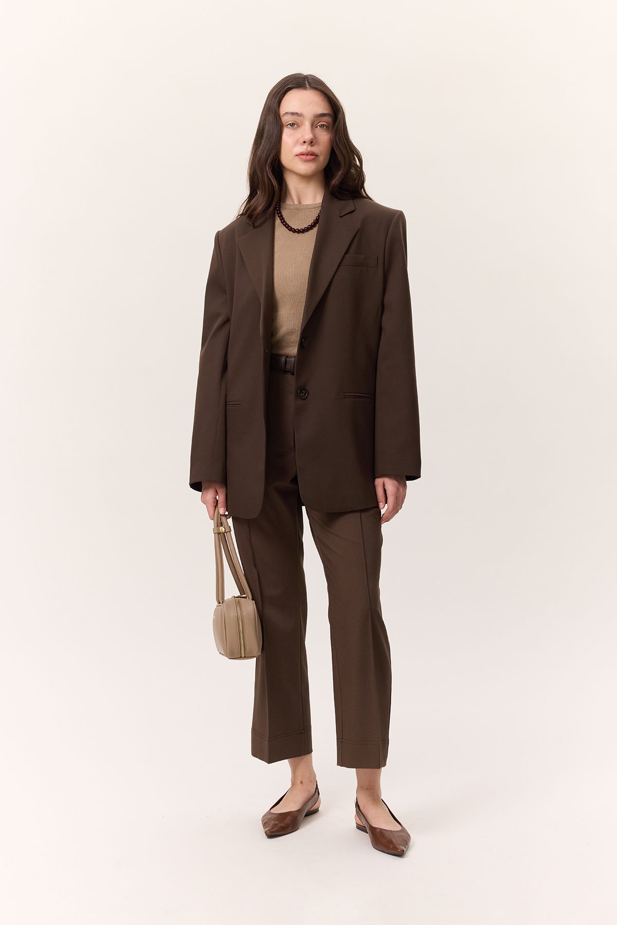 Manuka-Brown Straight Cut Trousers 2