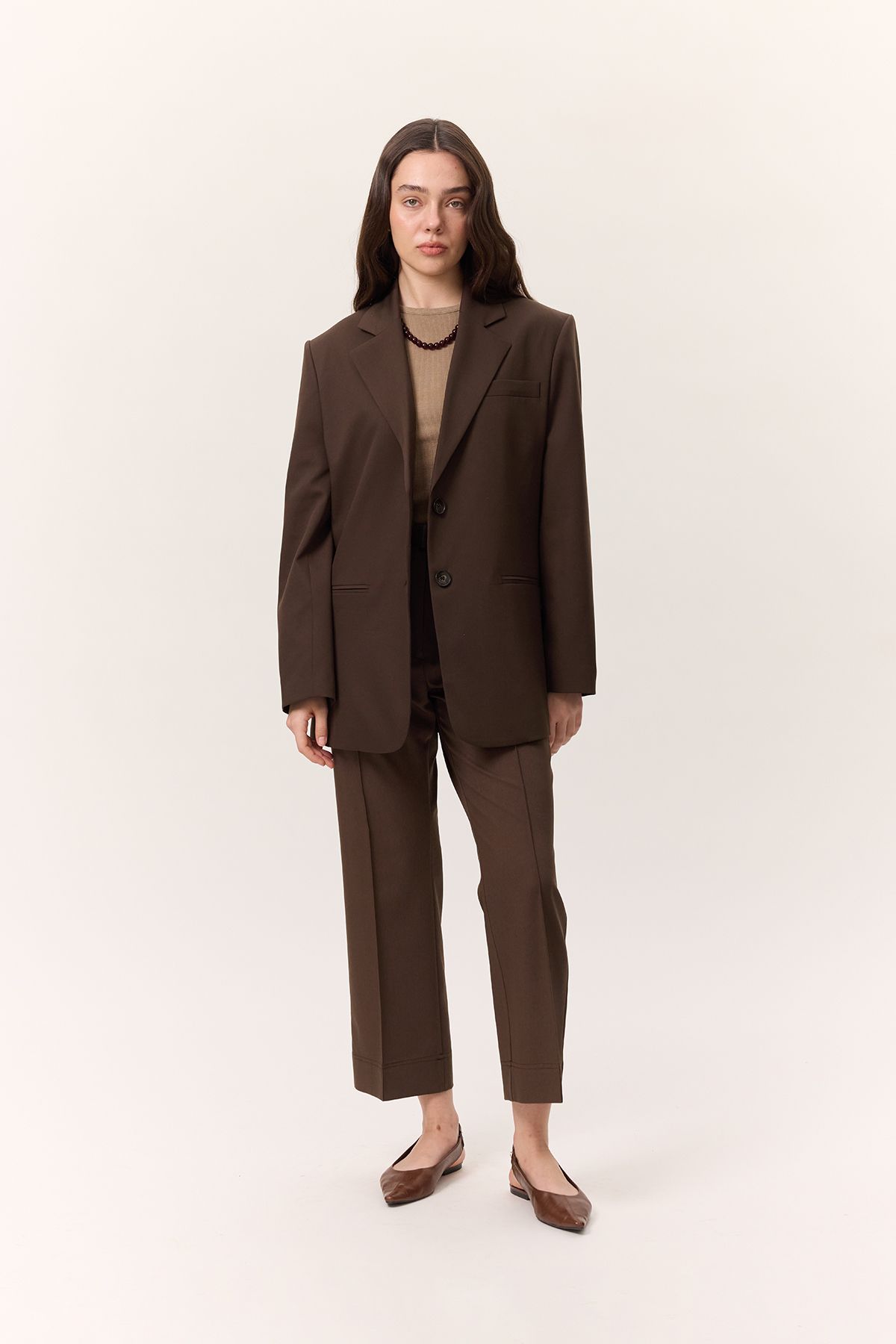 Manuka-Brown Straight Cut Trousers 3
