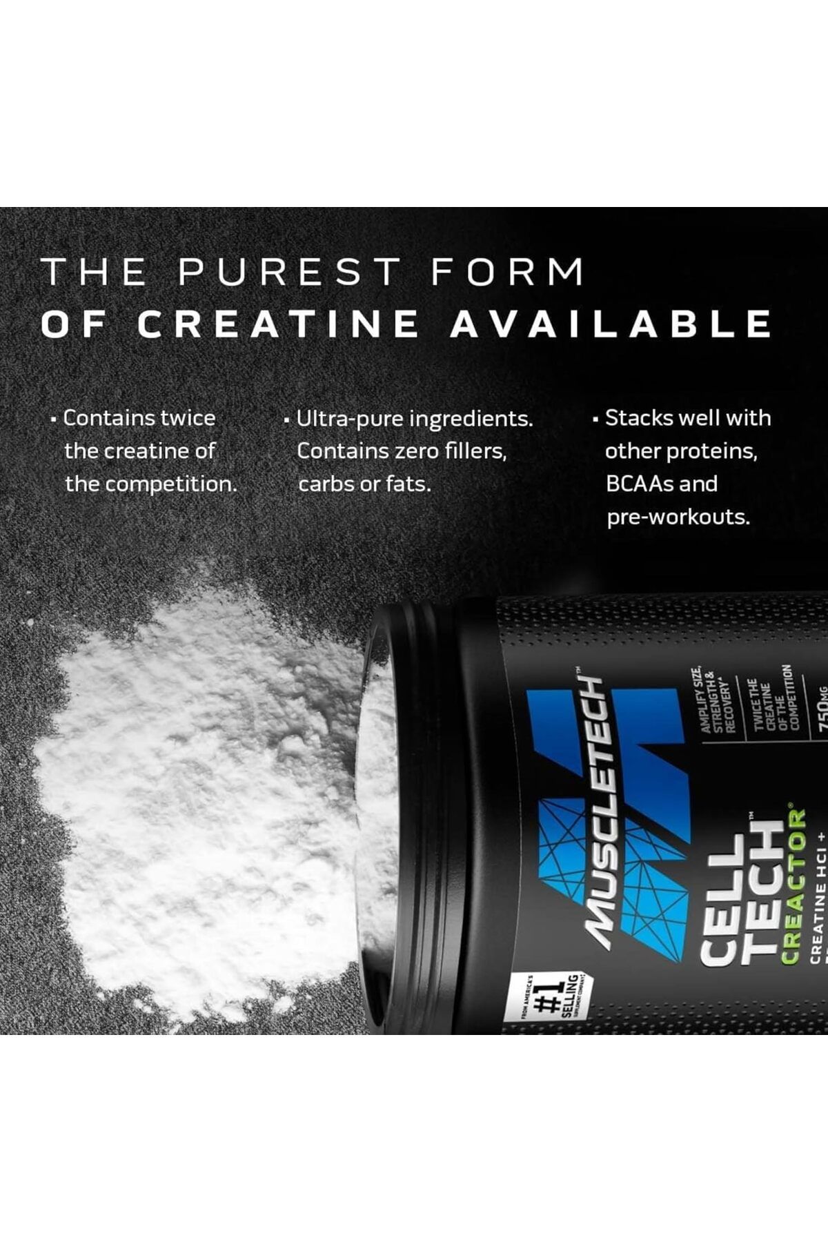MUSCLETECH-Creactor Creatine HCL Pre-Workout - Unflavored - 120 Servings 3