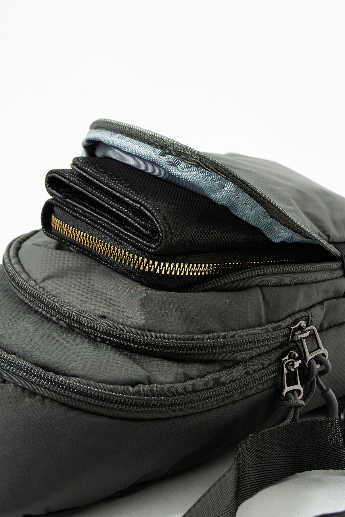 Sanmorris-Unisex Parachute Fabric Water Resistant 3 Compartment Body Bag with Crossbody and Backrest Strap 6