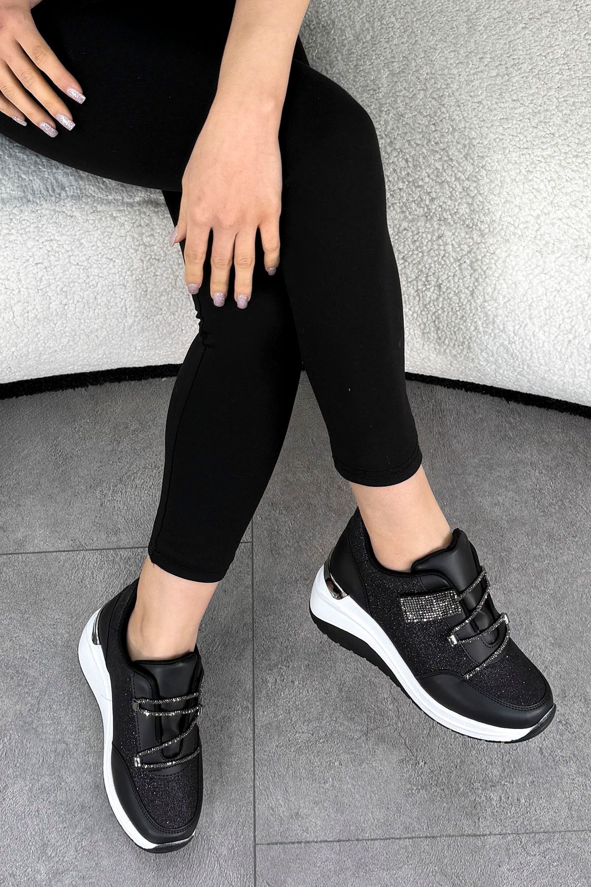 Mamito Ayakkabı-Mdl 919 Stone Laced High Sole Sports Shoes 4