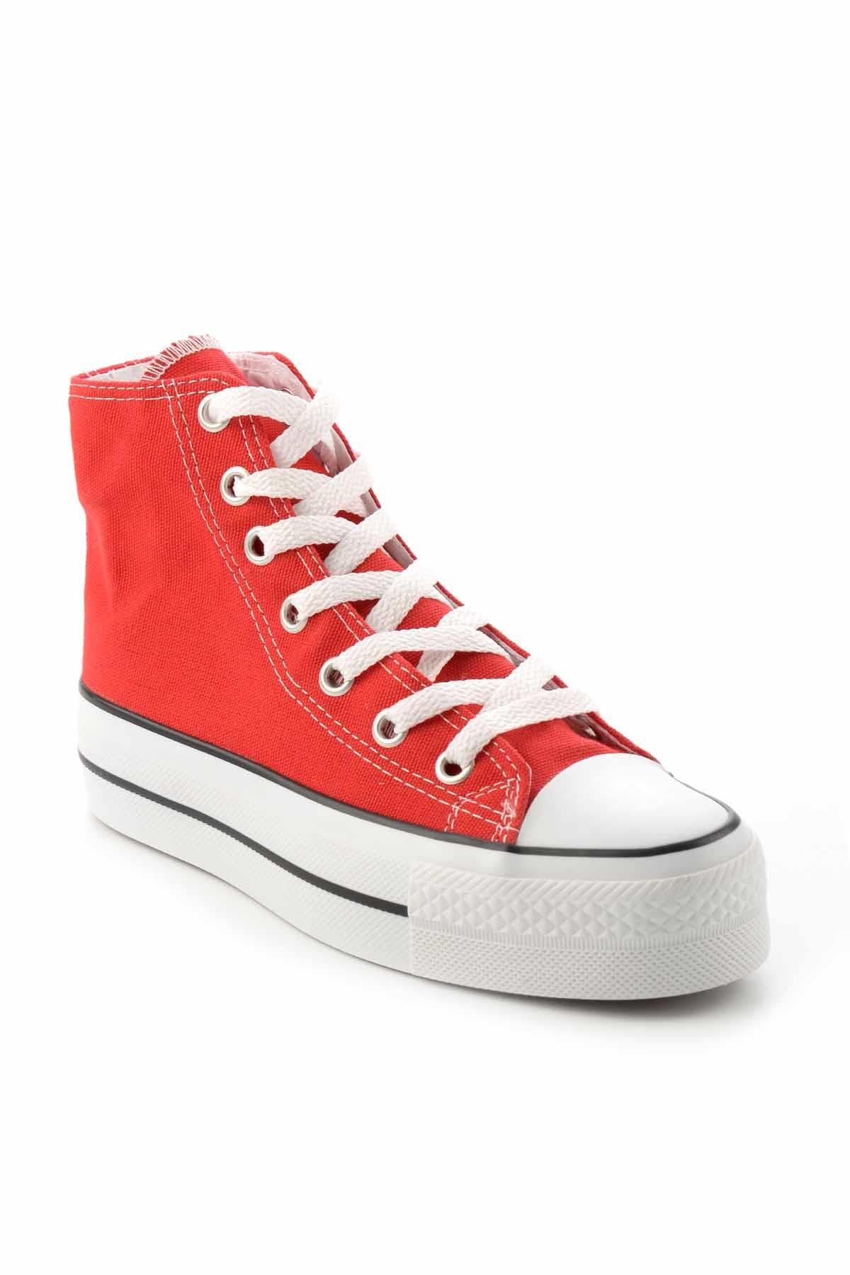 Bambi-Rote Leinen Freizeitschuhe für Damen K01688010718 3