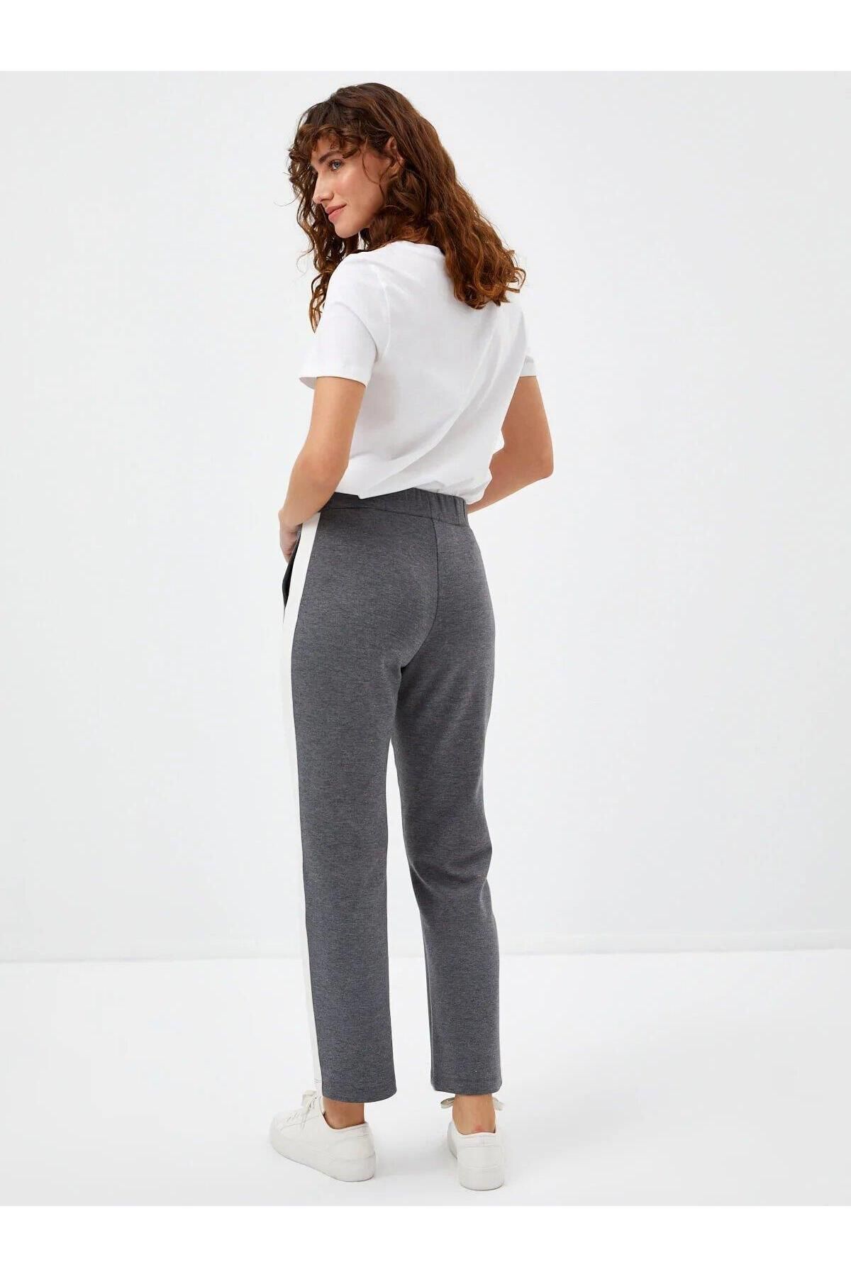 Faik Sönmez-U68323 Pantaloni de sport antracit - Detaliu bandă de contrast 4