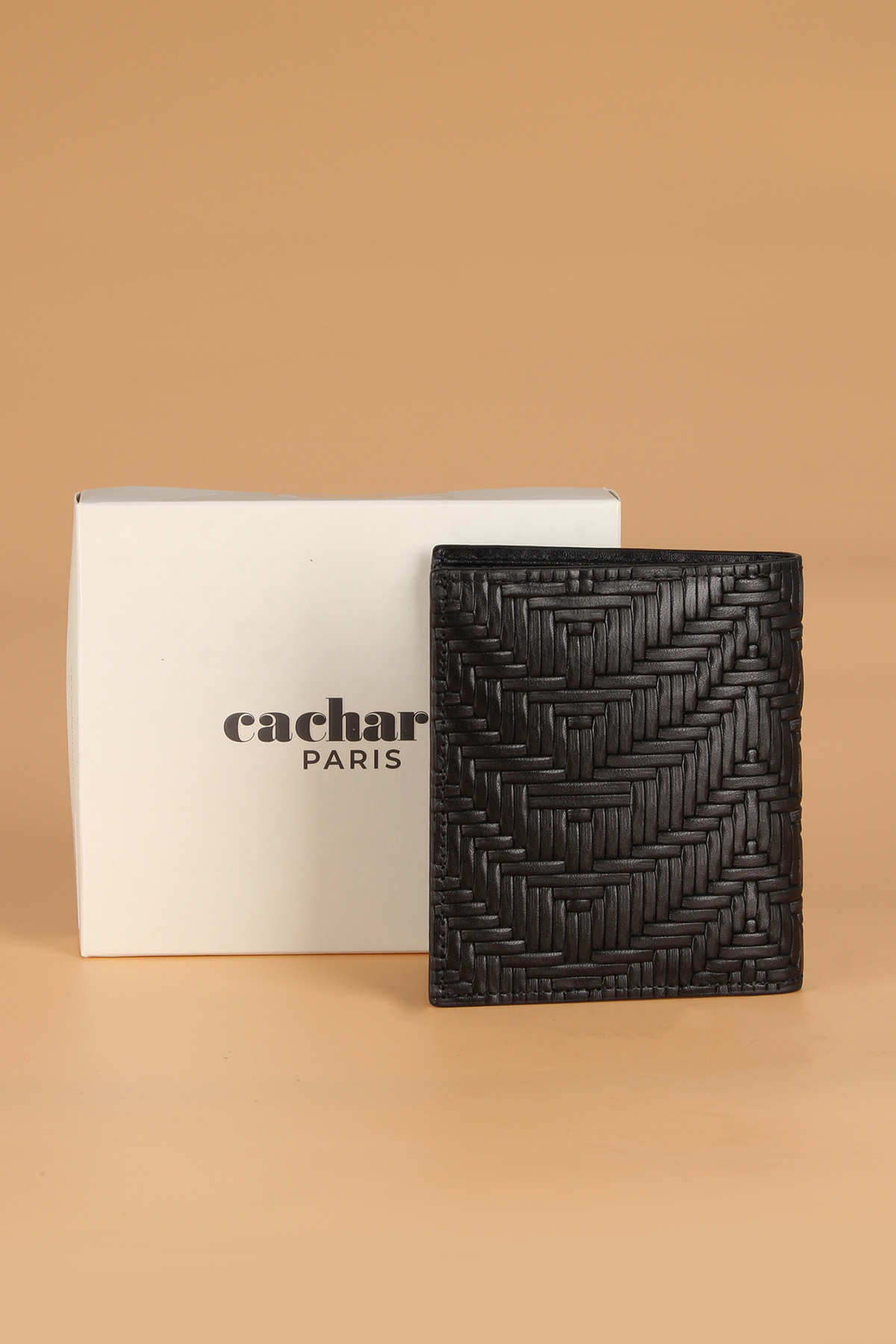 Cacharel-2017 Upright Men's Wallet - Real Leather - Card Holder Straw - Fog Spare Party 2