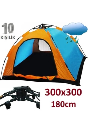 Magic Water 10 Kişilik Tam Otomatik Kamp Çadırı Kolay Kurulum Sineklikli 300X...