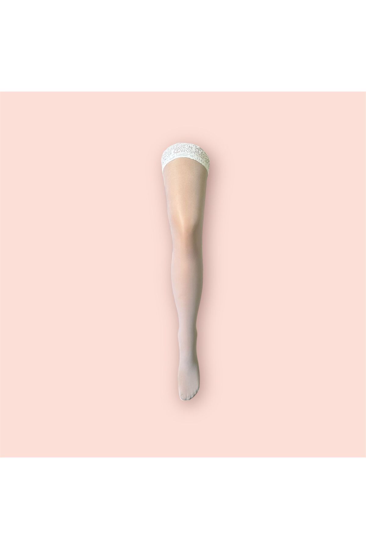 Penti-Women's Blossom White Silicone Lace Garter Stockings 1