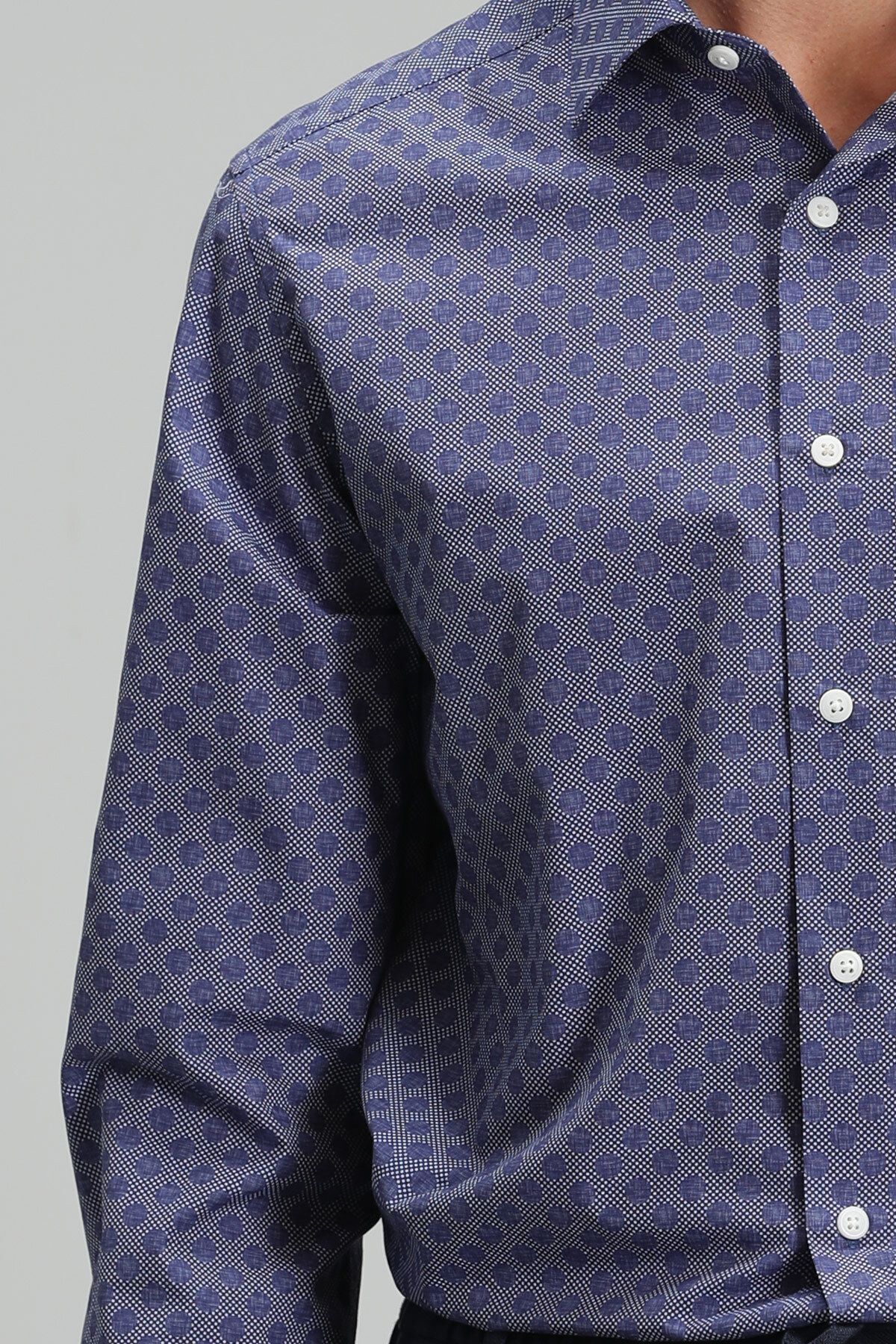 Lufian-Benjamin Smart-Hemd für Herren, schmale Passform, Marineblau 3