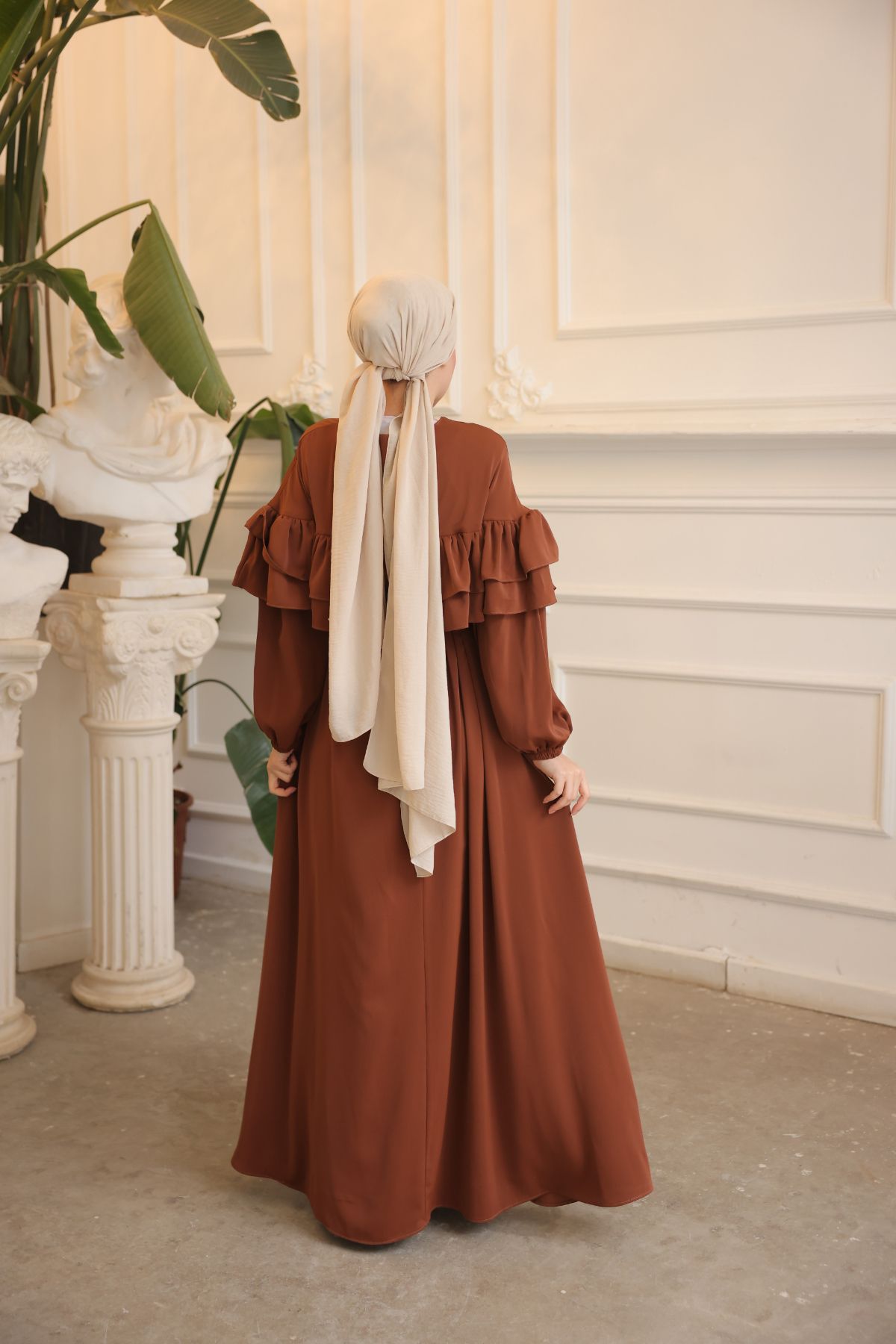 Nissra-Ankanoor Taba Casual φόρεμα με διπλό βολάν Anka255068 3