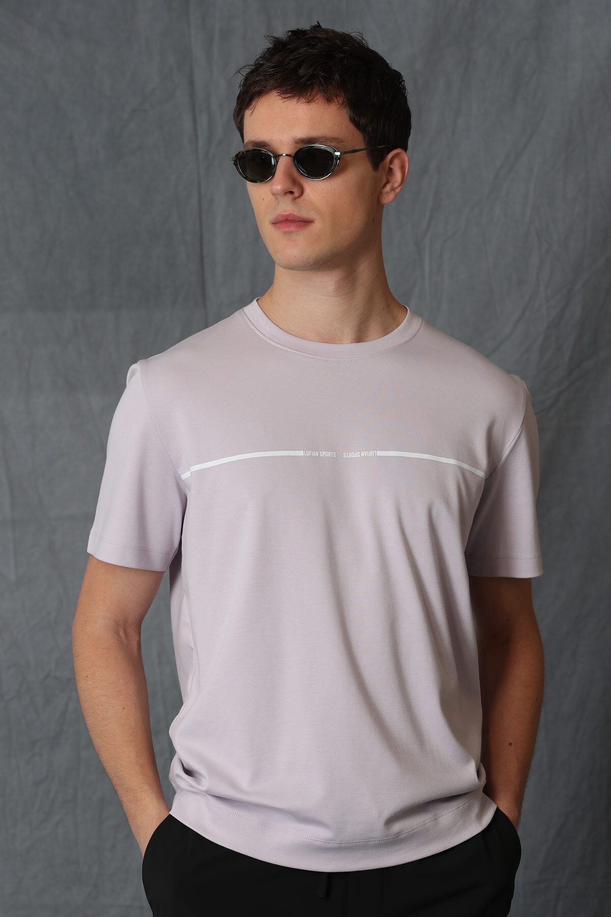 Lufian-Carny Men's Basic T-Shirt Lilac 1
