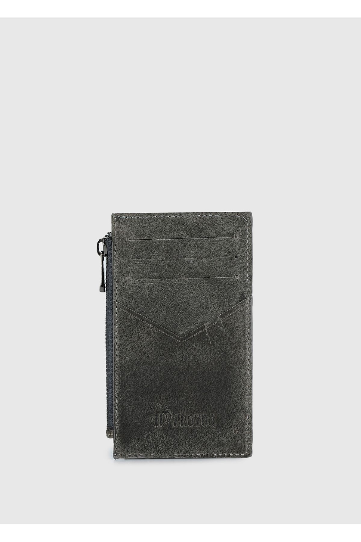 کیف پول خاکستری Provoq 327 Gray Crazy Leather Provoq