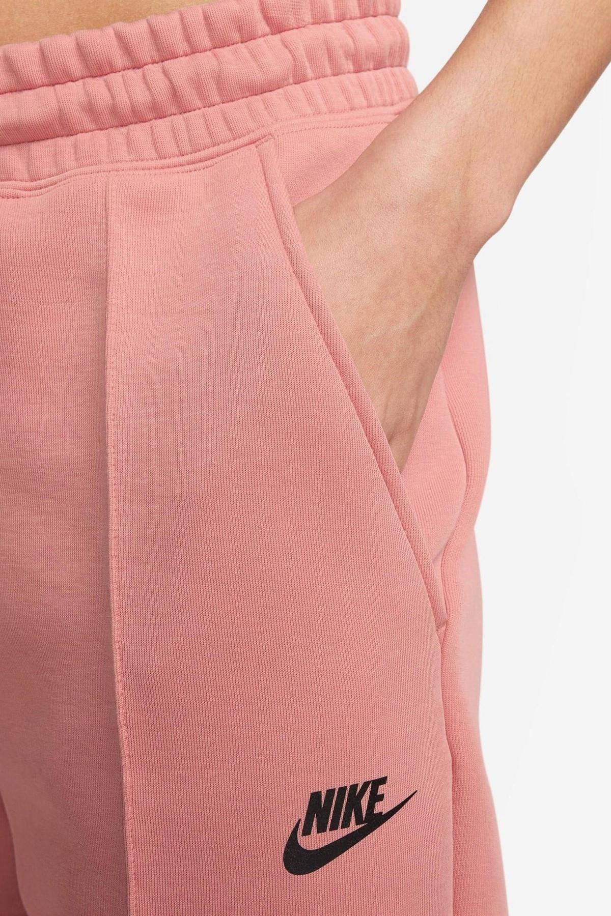 Nike-Tech Fleece Mid Rise Jogger Women's Sweatpants - Pink 4