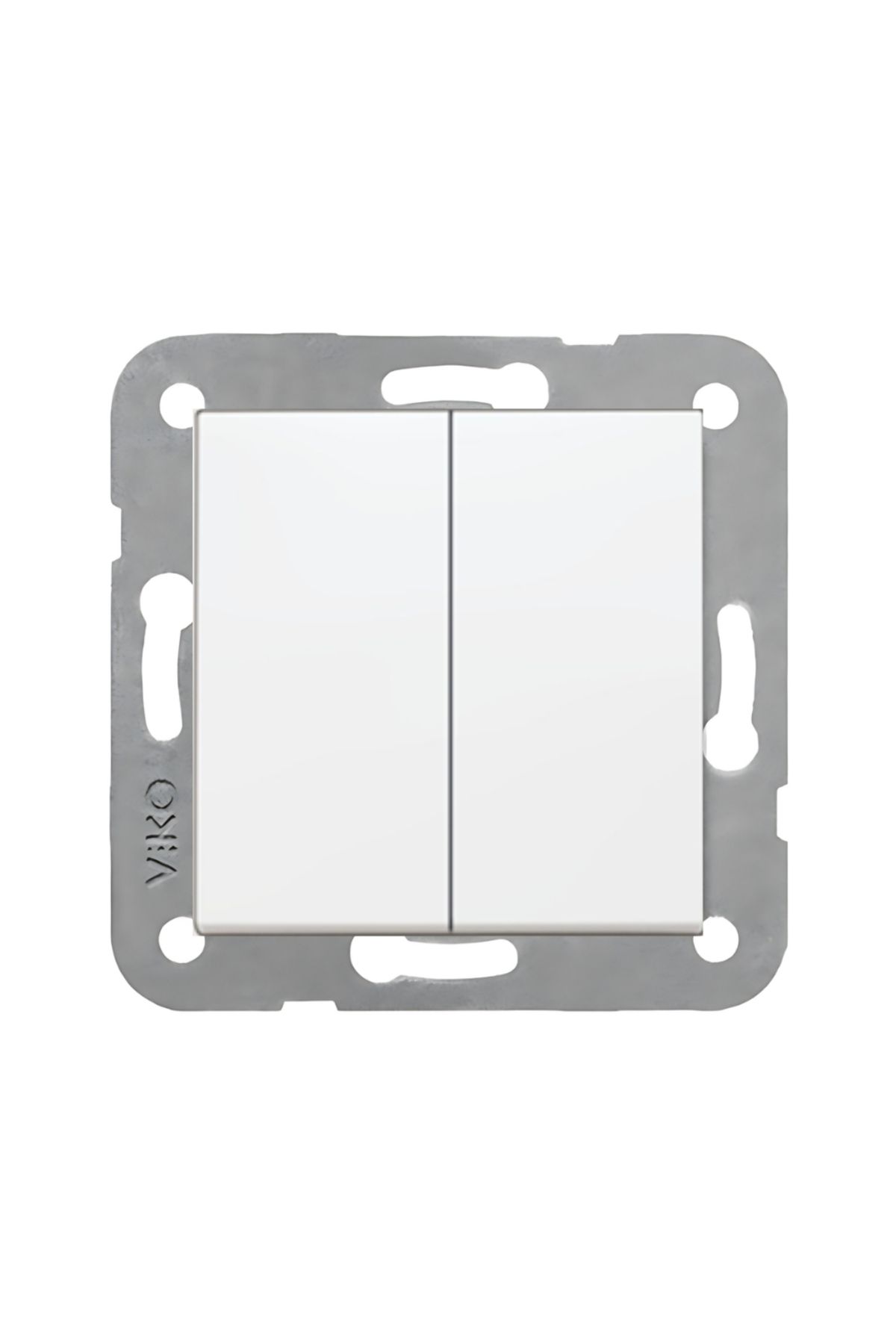 VİKO-White Frameless Karre Commutator, Double Grounded Switch Socket 1