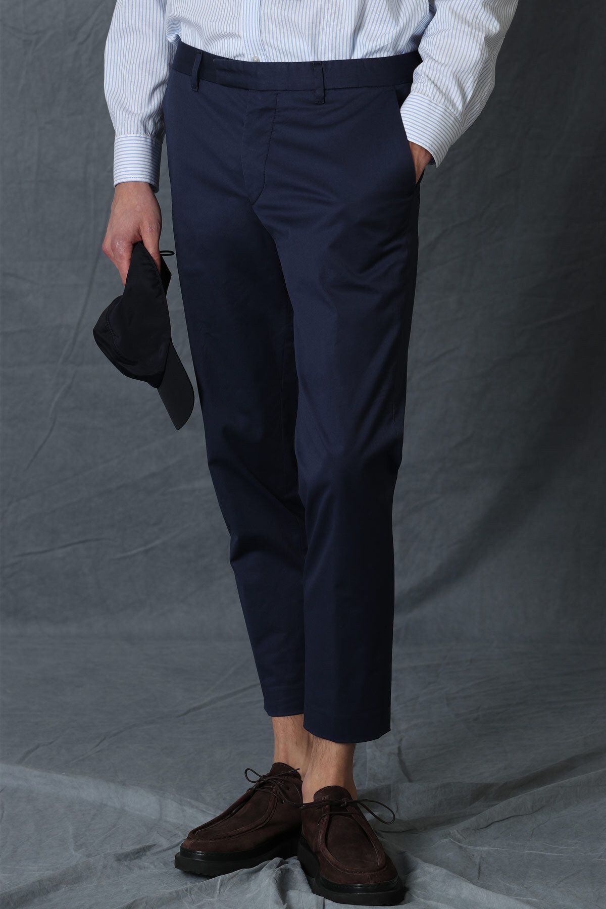 شلوار آبی مردانه Chino Smart Alvi Slim Fit Navy Blue Lufian