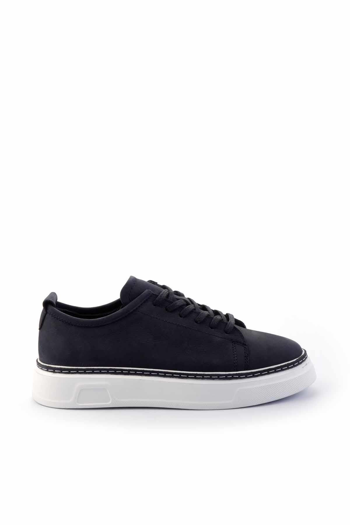کفش راحتی مردانه چرم طبیعی نای آبی Nubuck E01585727901 Bambi