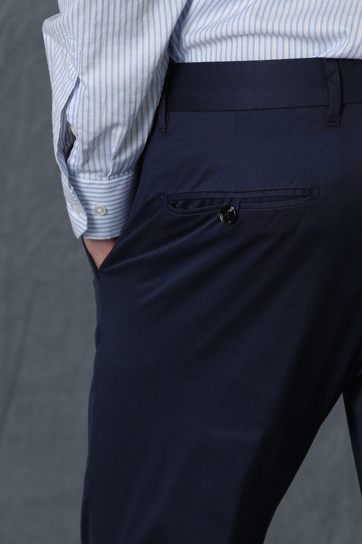 شلوار آبی مردانه Chino Smart Alvi Slim Fit Navy Blue Lufian