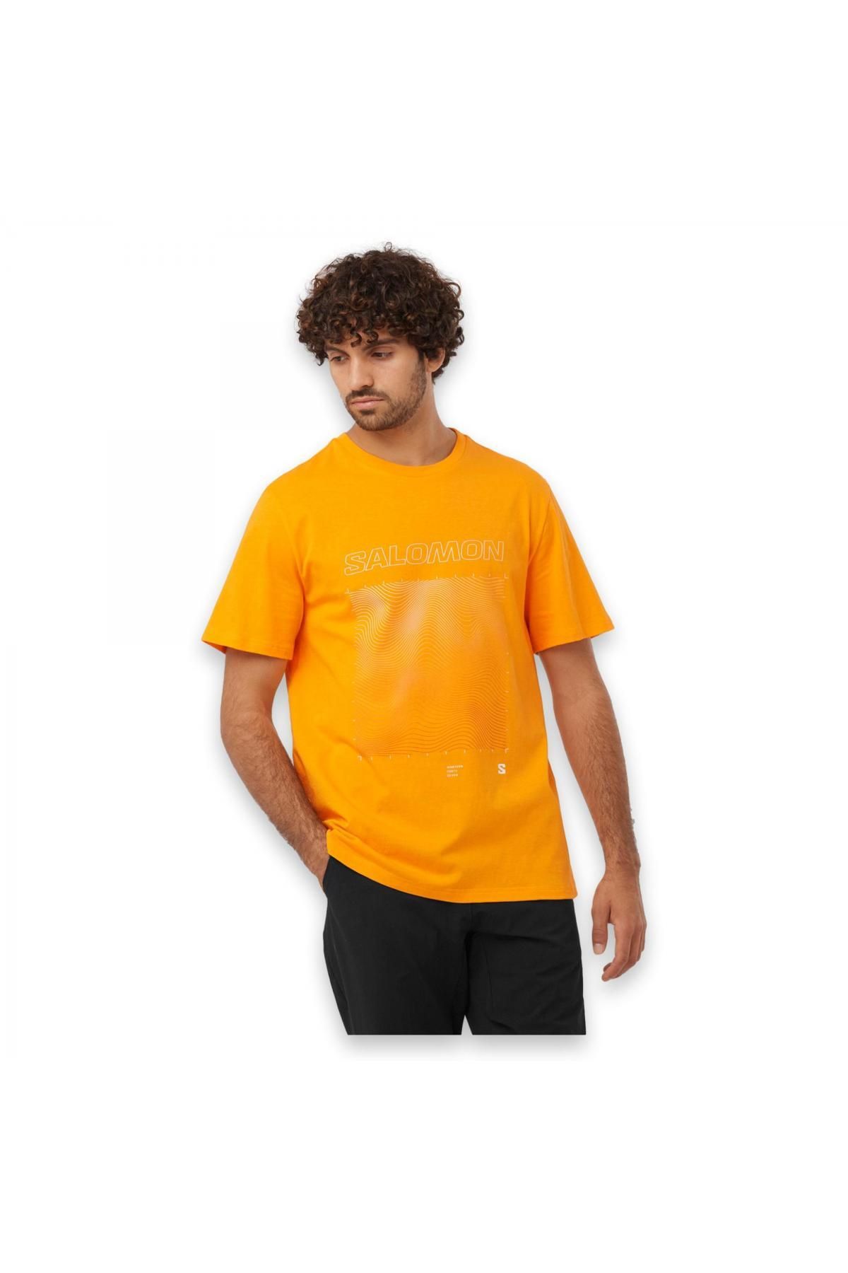 تی شرت مردانه نارنجی مدل Lc2219200 Graphic Ss Tee M Salomon