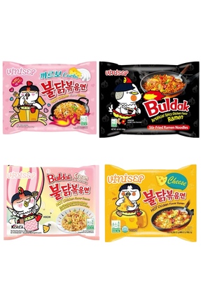 vinisep Carbonara&Cream Carbonara&Cheese &Quattro Cheese buldak ramen Helal d...