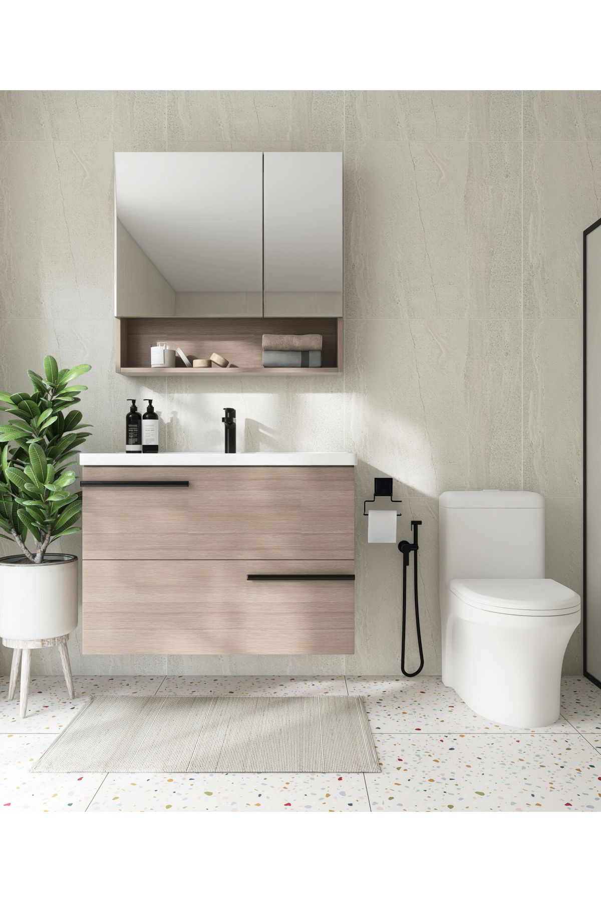 METALAY Yapışkanlı Tuvalet Kağıtlığı Tutacağı Askısı Siyah Metal Tuvalet Kağıtlık Minimal Tasarım