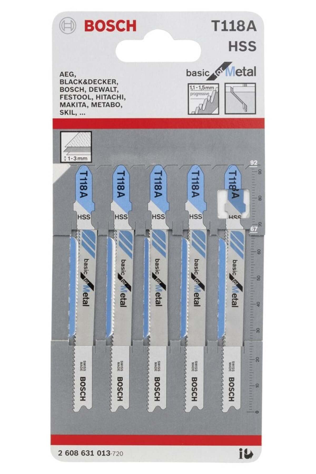 Bosch T118a Dekupaj Testere Bıçak Metal 5 Parça