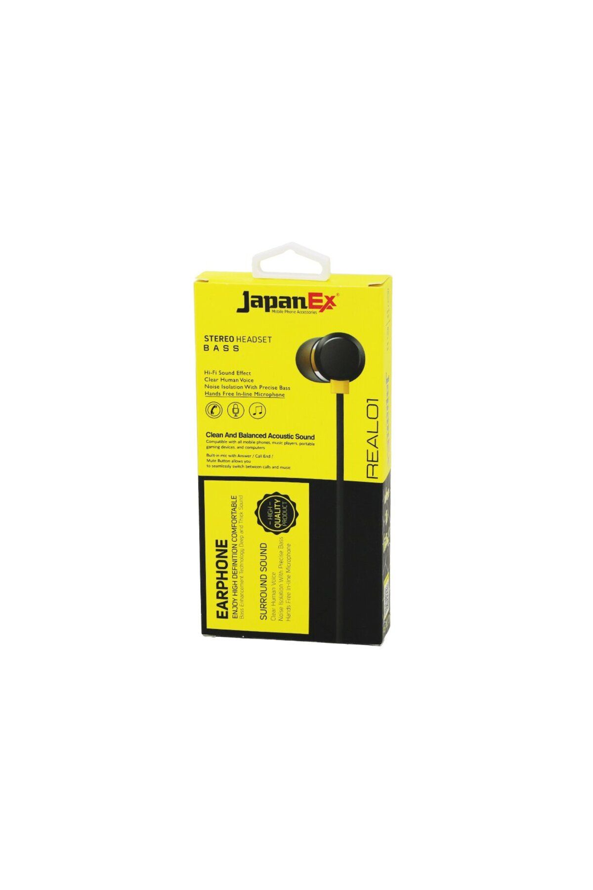 STOREMAX buymxx JAPANEX REAL01 KULAK İÇİ MİKROFONLU STEREO KULAKLIK KABLOLU= 1MT AUX GİRİŞ desi