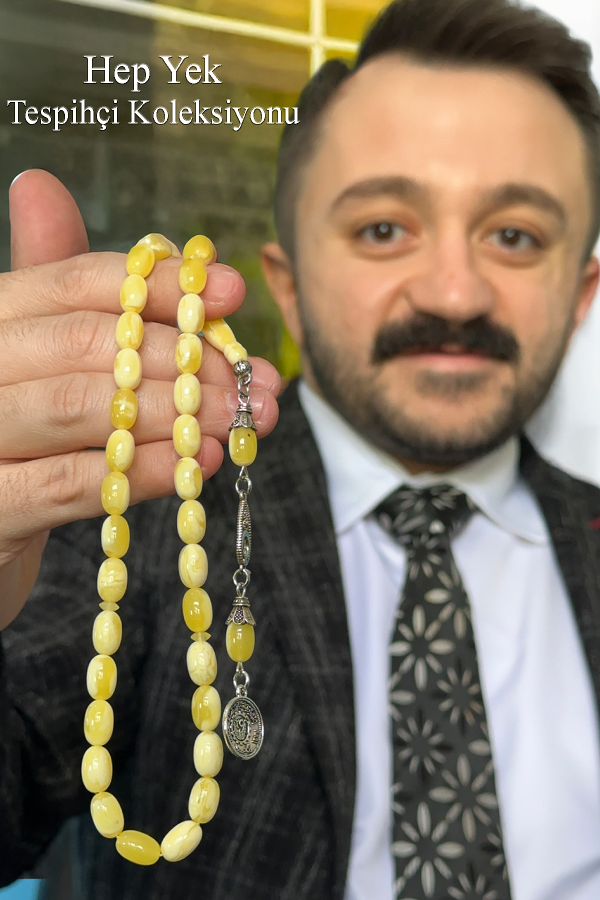 Erkek Hediyelik Beyrut Damla Kehribar Tesbih