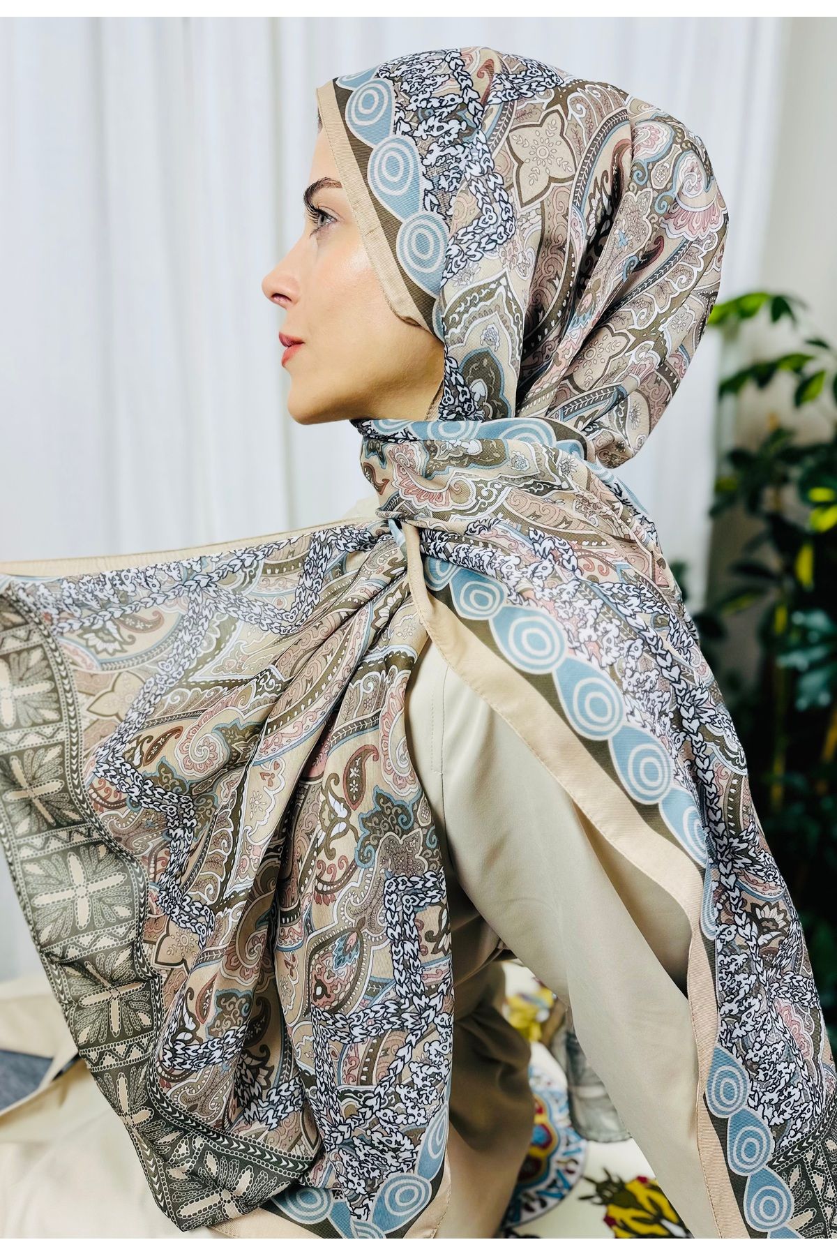 kubbe-Zen Soft Cotton Shawl - Capture a Peaceful and Stylish Style with Retro Ethnic Pattern 1