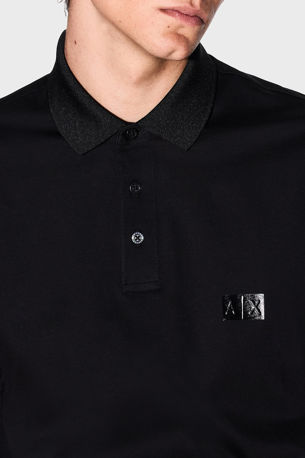Armani Exchange-Cotton Regular Fit Buttoned Polo Neck t Shirt Men's Polo Neck t Shirt Xm 000484   Af103 4