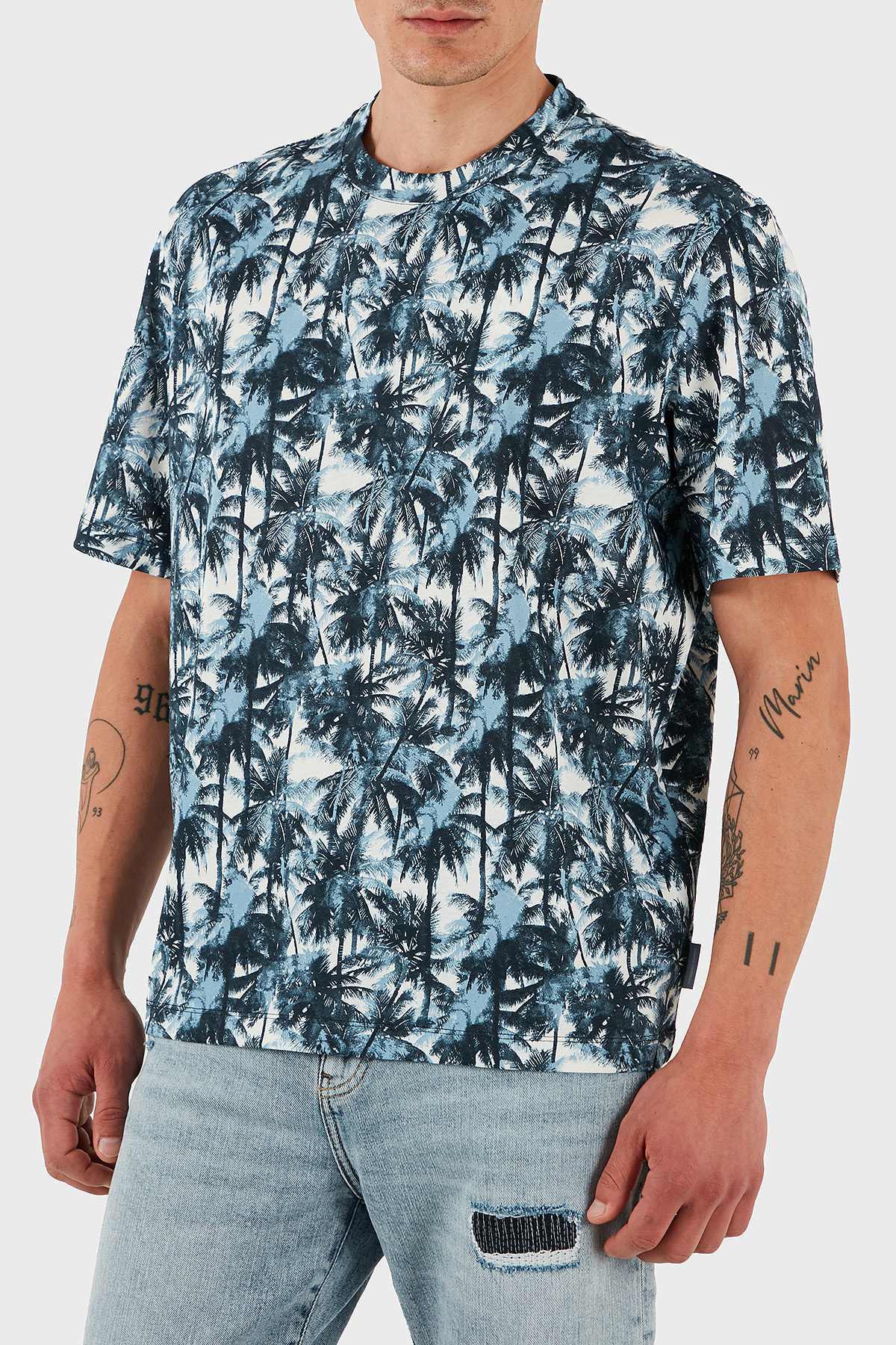 آرمانی اکسچنج آرمانی اکسچنج 100% پنبه معمولی تی شرت کاملا طرح دار تی شرت مردانه تی شرت XM001245 AF10356 F0041