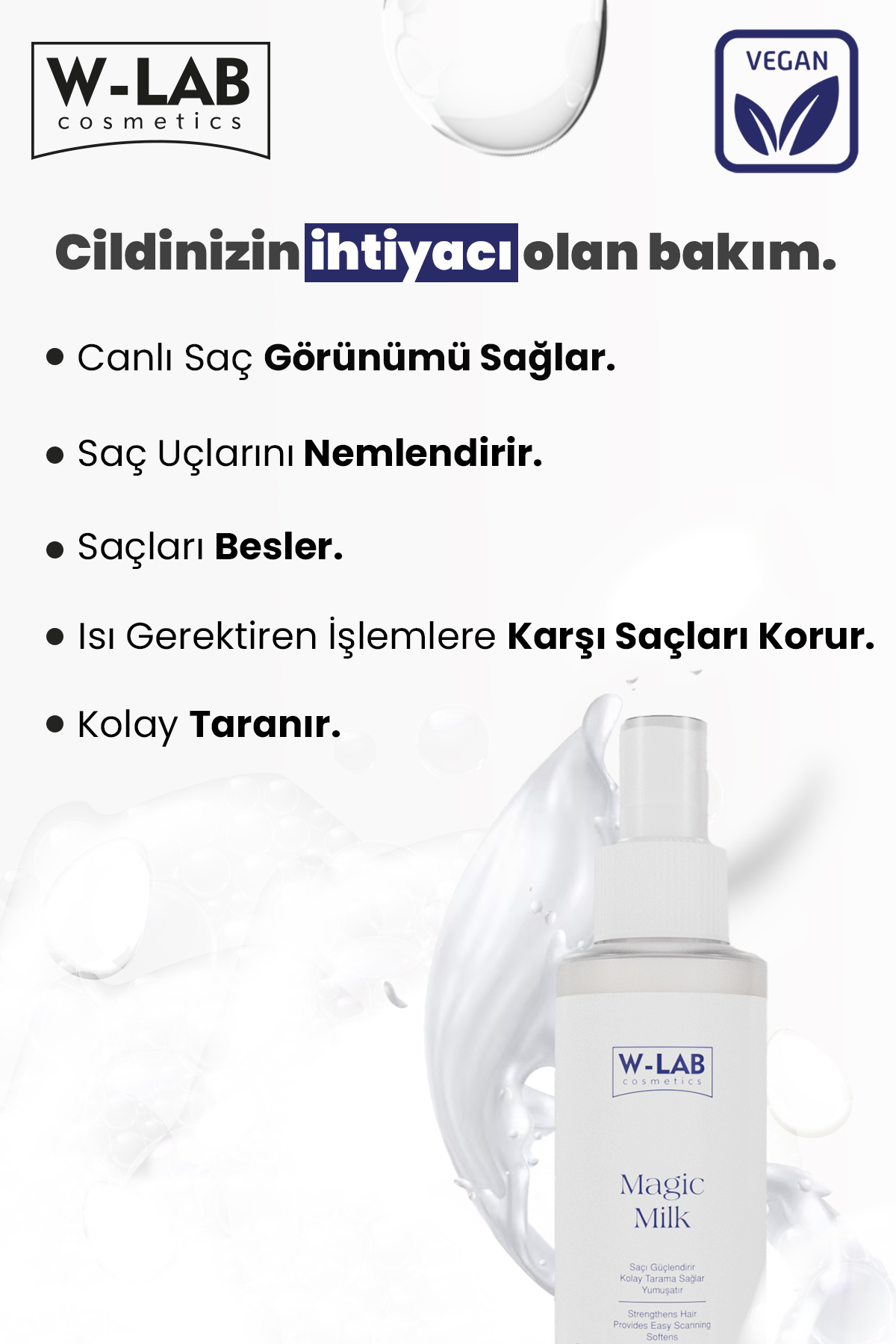 Magic Milk Proteinli Saç Bakım Sütü 200 ml — WLAB-U-300 — تصویر 2 از 4